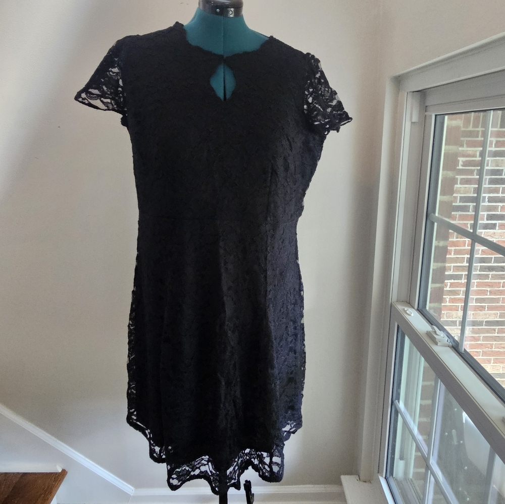 NWOT 16W Roman's Black Lace Coctail Dress